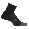 Feetures Men Cushioned Merino Quarter | Charcoal 1 Feetures Men Cushioned Merino Quarter | Charcoal