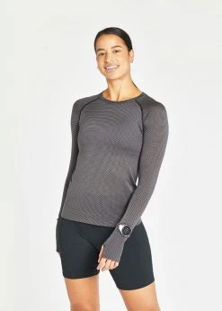 Oiselle Women's Flow Long Sleeve | Black/Obsidian