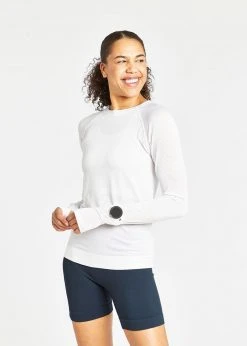 Oiselle Women's Flow Long Sleeve | White/White