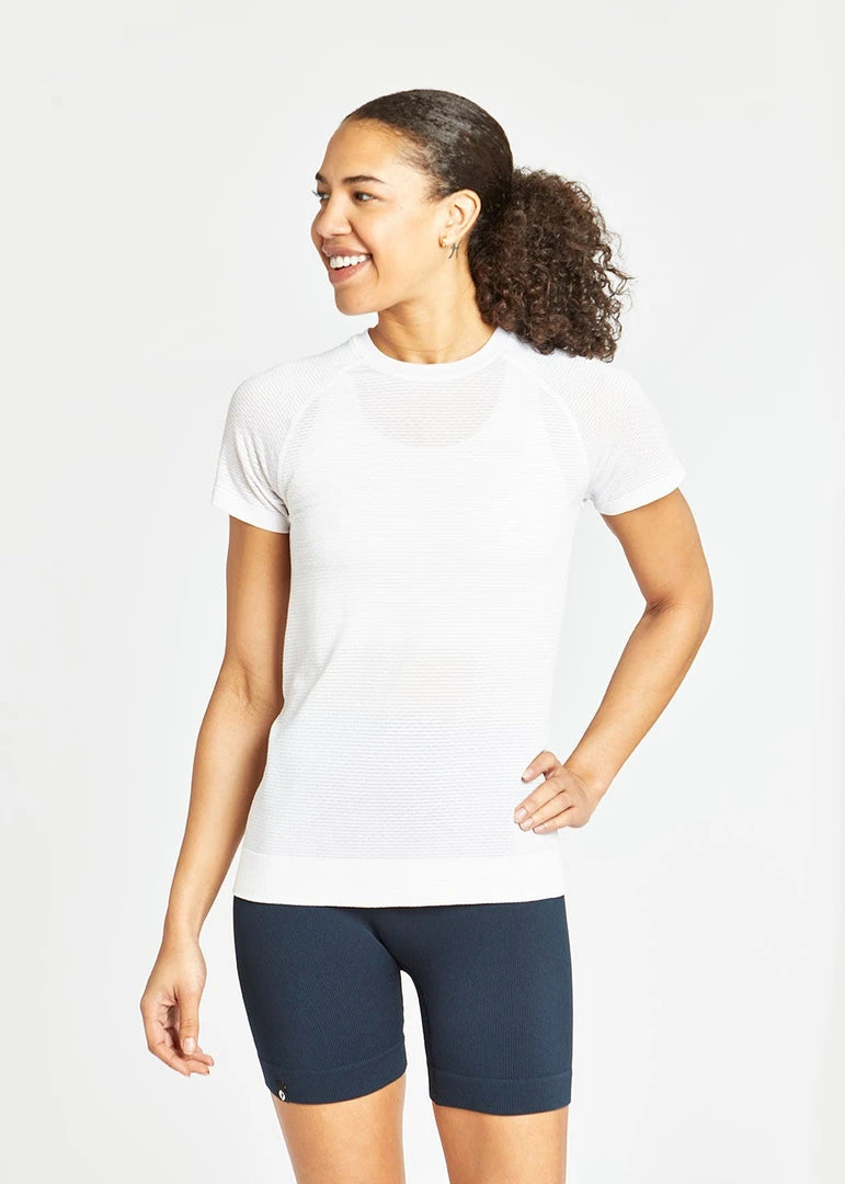 Oiselle Tops Women's Flow Short Sleeve | White/White 3 Oiselle Tops Women's Flow Short Sleeve | White/White