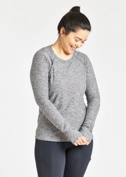 Oiselle Tops Women's Light Lux Long Sleeve | Obisidian/White