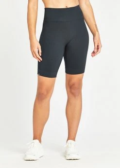 Oiselle Women's Longer Ribbed Shorts | Black 9 Oiselle Women's Longer Ribbed Shorts | Black