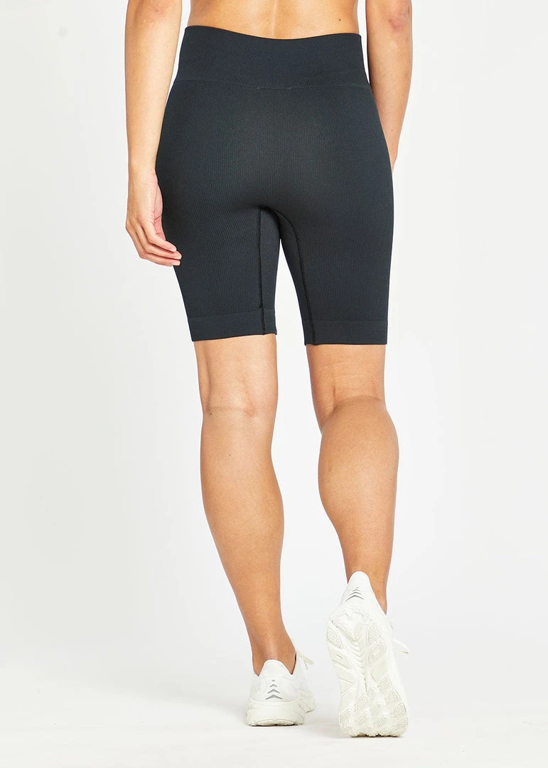 Oiselle Women's Longer Ribbed Shorts | Black 7 Oiselle Women's Longer Ribbed Shorts | Black