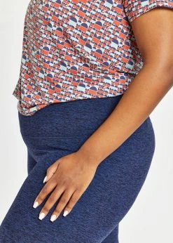 Oiselle Women's Lux 3/4 Tights | Grounded/Ink Blue Bottoms 18 Oiselle Women's Lux 3/4 Tights | Grounded/Ink Blue Bottoms