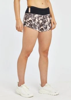 Oiselle Women's Toolbelt Roga Shorts | Rose Botanical Print Bottoms