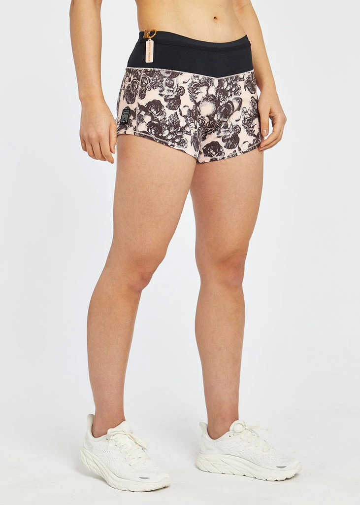 Oiselle Women's Toolbelt Roga Shorts | Rose Botanical Print Bottoms 3 Oiselle Women's Toolbelt Roga Shorts | Rose Botanical Print Bottoms