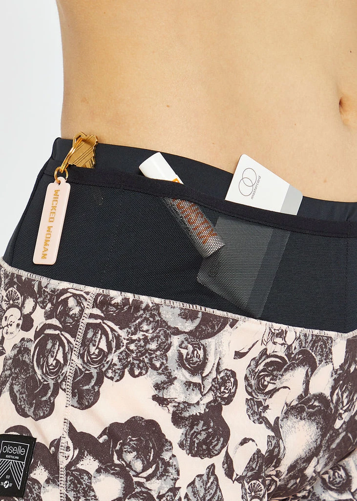 Oiselle Women's Toolbelt Roga Shorts | Rose Botanical Print Bottoms 8 Oiselle Women's Toolbelt Roga Shorts | Rose Botanical Print Bottoms