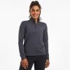 Saucony Women's Sunday 1/4 Zip | Blue Nights Heather Activewear 2 Saucony Women's Sunday 1/4 Zip | Blue Nights Heather Activewear