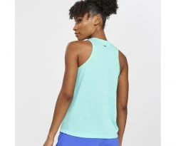 Saucony Tops Women's Stopwatch Singlet | Cool Mint Heather