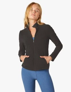 Beyond Yoga Mock Neck Jacket | Darkest Night