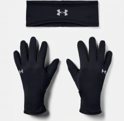 Under Armour Men Run Headband/Glove Set | Black