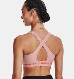 Under Armour UA Crossback Mid Bra | Retro Pink Light Heather