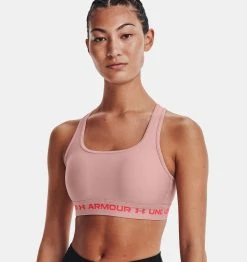 Under Armour UA Crossback Mid Bra | Retro Pink Light Heather