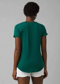 Prana Tops Women's Foundation V-Neck Tee | Deep Pine Heather