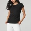 Alo Tops Women's Finesse Tee | Black 1 Alo Tops Women's Finesse Tee | Black