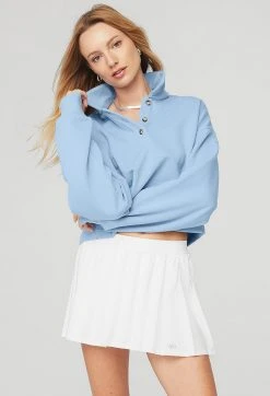 Alo Women's Polo Henley | Tile Blue