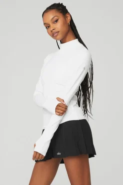 Alo Women's Wellness Rib Mock Neck | White Men's Apparel