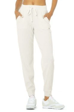 Alo Women's Muse Sweatpants | Ivory Bottoms 9 Alo Women's Muse Sweatpants | Ivory Bottoms