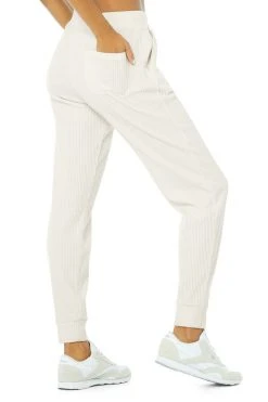 Alo Women's Muse Sweatpants | Ivory Bottoms 10 Alo Women's Muse Sweatpants | Ivory Bottoms