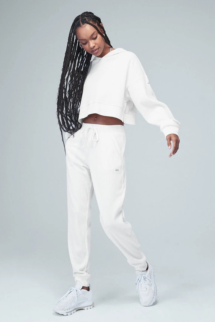 Alo Women's Muse Sweatpants | Ivory Bottoms 7 Alo Women's Muse Sweatpants | Ivory Bottoms