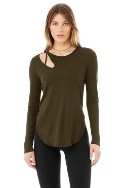 Alo Women's Peak Long Sleeve | Dark Olive