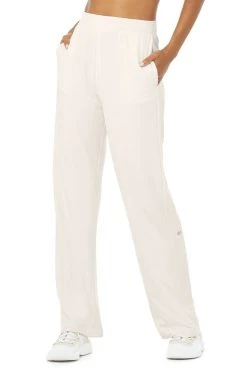 Alo Bottoms Women's Dreamy Wide-Leg Pant | Ivory