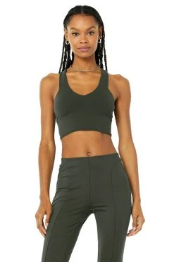 Alo Women's Real Bra Tank | Dark Cactus Tops