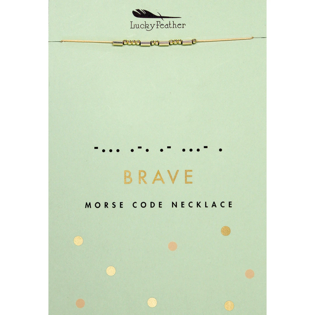 Lucky Feather Morse Code Necklaces 8 Lucky Feather Morse Code Necklaces
