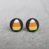 Jewelry Rachel O's - Candy Corn Fabric Button Earrings