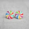 Rachel O's - Lollipop Fabric Button Earrings Jewelry