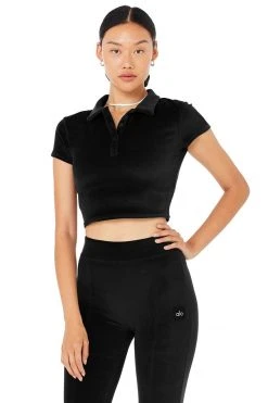 Alo Bottoms Women's Velour Flare Pant | Black 7 Alo Bottoms Women's Velour Flare Pant | Black