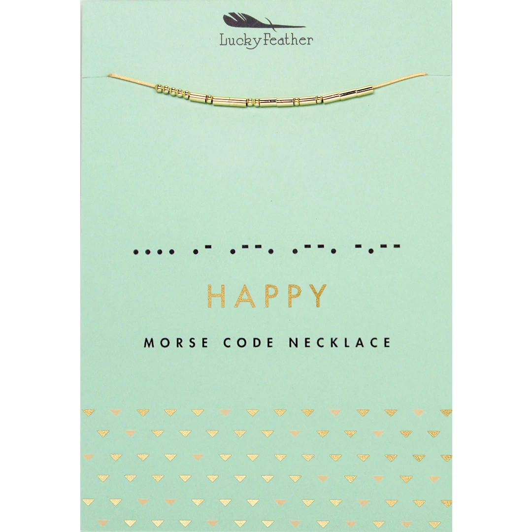 Lucky Feather Morse Code Necklaces 10 Lucky Feather Morse Code Necklaces