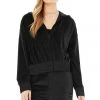 Alo Tops Women's Velour Full Zip Hoodie | Black 2 Alo Tops Women's Velour Full Zip Hoodie | Black