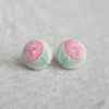 Rachel O's - Faded Rose Fabric Button Earrings Jewelry 2 Rachel O's - Faded Rose Fabric Button Earrings Jewelry