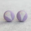 Rachel O's -Ice Cream Cone Fabric Button Earrings