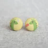 Rachel O's Accessories & Sundries Dragons Fabric Button Earrings