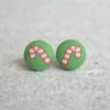 Jewelry Rachel O's - Candy Canes Fabric Button Earrings