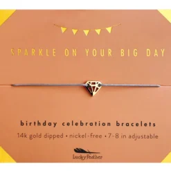 Lucky Feather Sparkly Birthday Bracelet