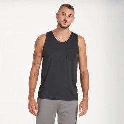 Vuori Men's Tradewind Performance Tank | Black Heather