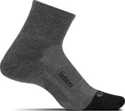 Feetures Cushioned Merino Quarter | Gray Men
