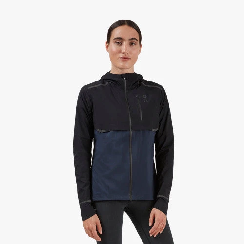 On Running Outerwear Women's Weather Jacket | Black/Navy 3 On Running Outerwear Women's Weather Jacket | Black/Navy