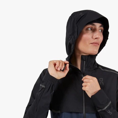 On Running Outerwear Women's Weather Jacket | Black/Navy 7 On Running Outerwear Women's Weather Jacket | Black/Navy